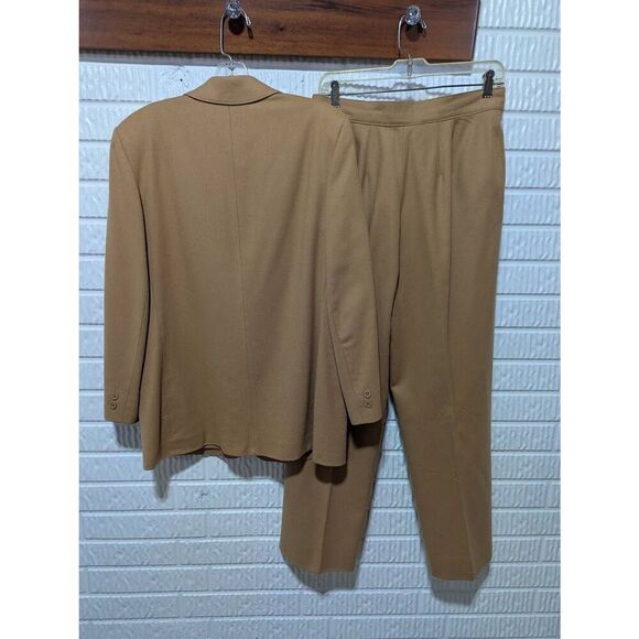 Pendleton Vintage Women's Tan Solid Wool Jacket & Pant Suit Set Size 3 Per Tag - Picture 4 of 7